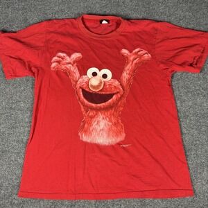 Elmo Monster T Shirt VTG 90's Big Sesame Street Graphic T Shirt Size L USA